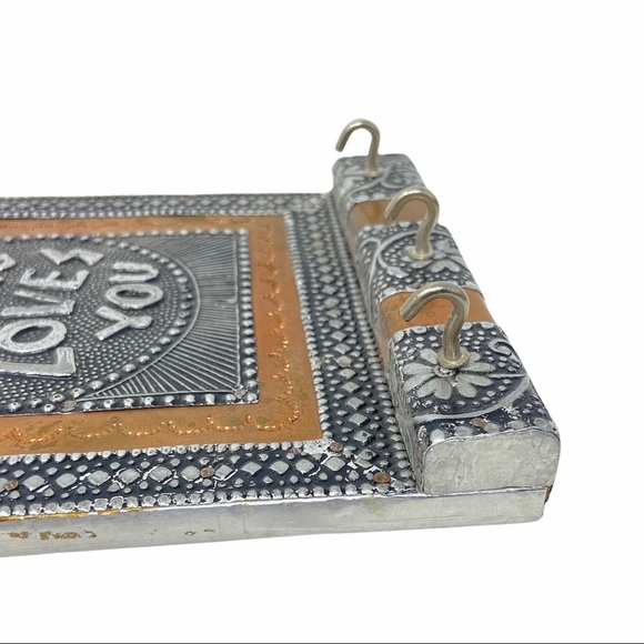 3 Pc. Elephant Copper & Silver Alloy Jewelry Box, 3 Key Holder, Letter Organizer - Picture 4 of 16